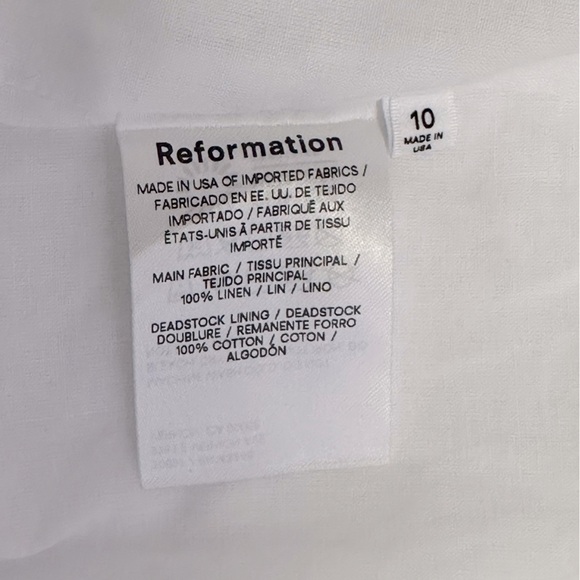 Reformation Anneliese linen open back short sleeve midi dress white - Picture 11 of 12